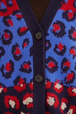 MIXED LEOPARDS KNIT CARDIGAN