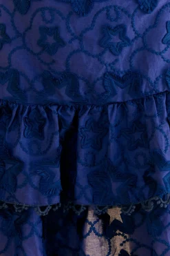 NAVY BLUE 3D STAR TEXTURE MINI SKIRT