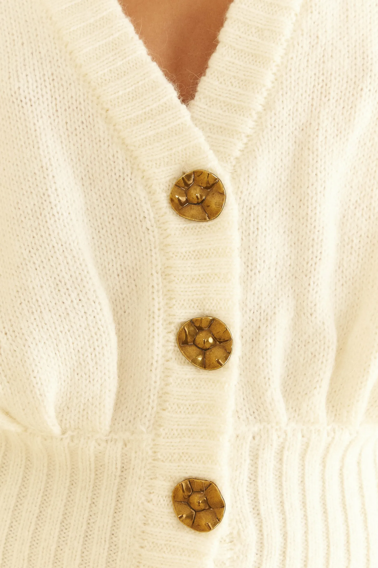 OFF-WHITE BUBBLE KNIT CARDIGAN