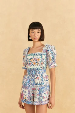  OFF-WHITE ROMANTIC BANDANAS ORGANIC COTTON ROMPER