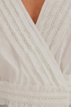 OFF-WHITE V NECK BLOUSE