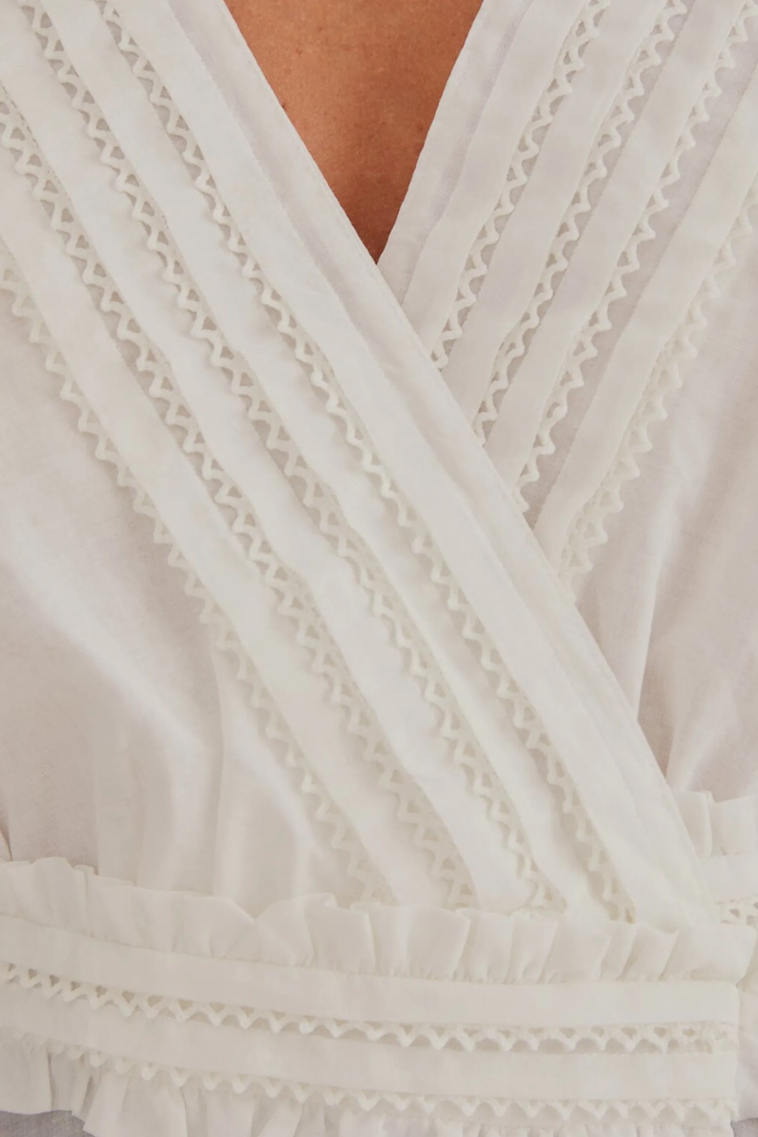 OFF-WHITE V NECK BLOUSE