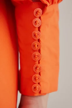 ORANGE OPEN BACK MINI DRESS