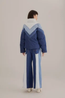 PATCHWORK DENIM WIDE PANTS