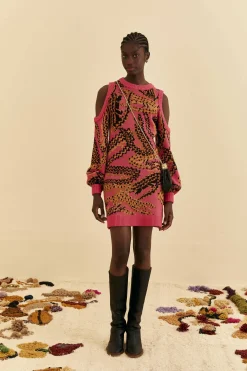 PINK CROCO SWEATER DRESS