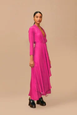 PINK LONG SLEEVE MAXI DRESS