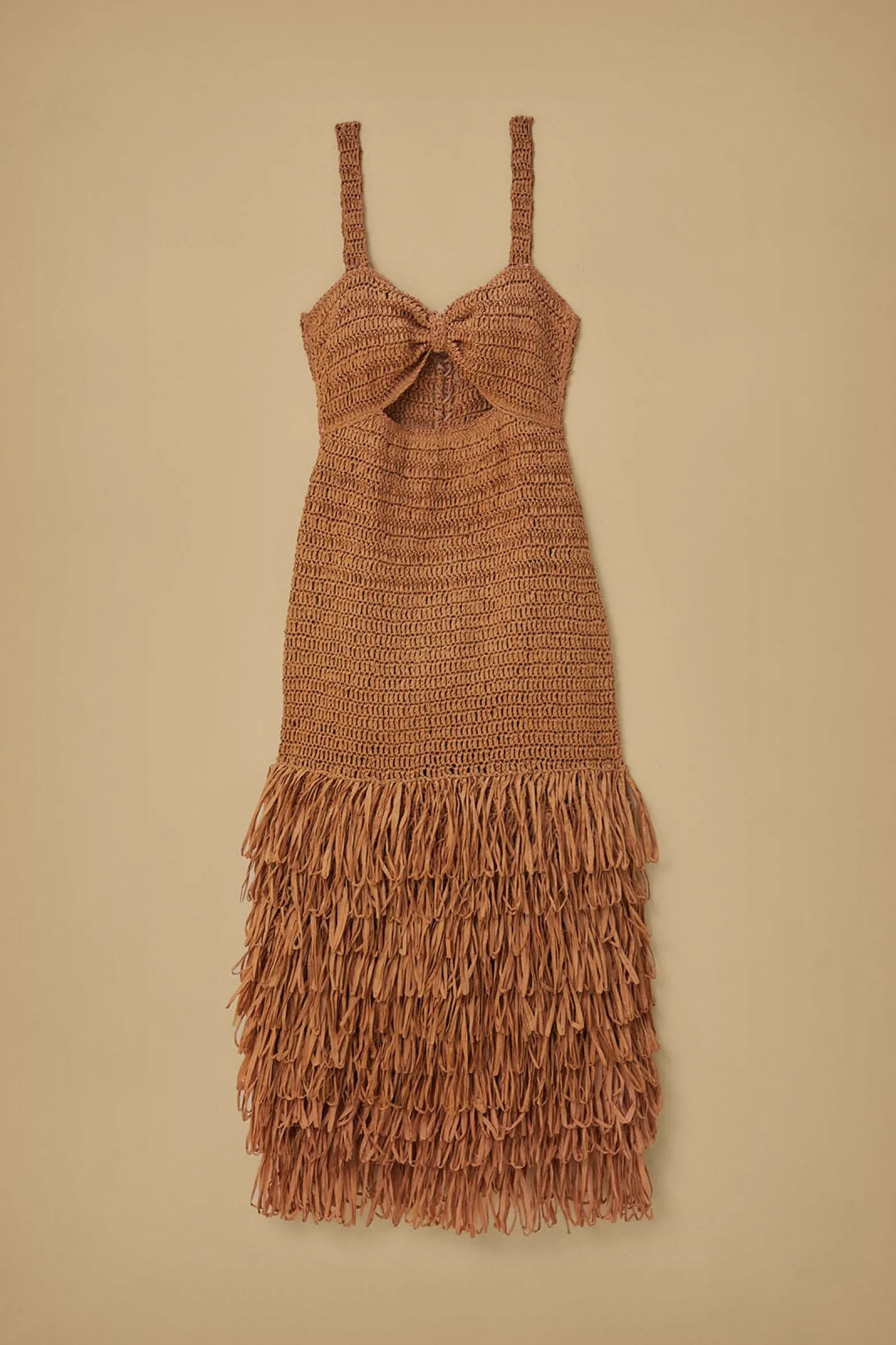 RAFFIA CUT-OUT MIDI DRESS