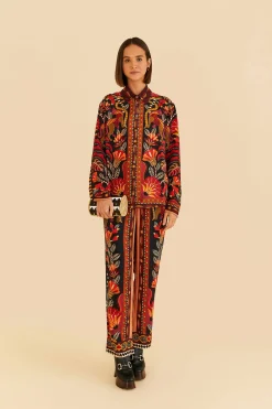 RED NATURE BEAUTY SCARF PANTS