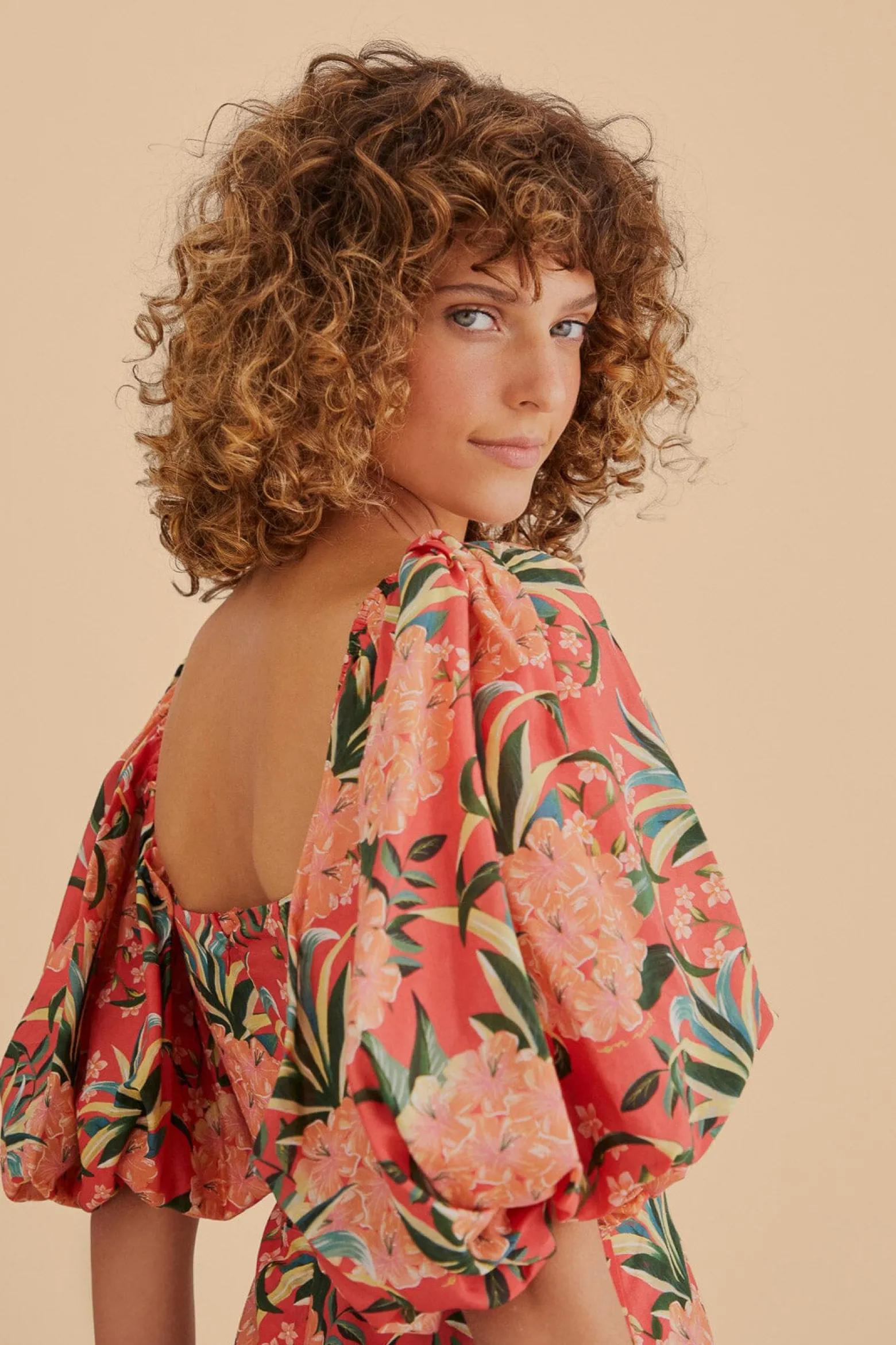 RED PINEAPPLE BLOOM CUT OUT MIDI DRESS