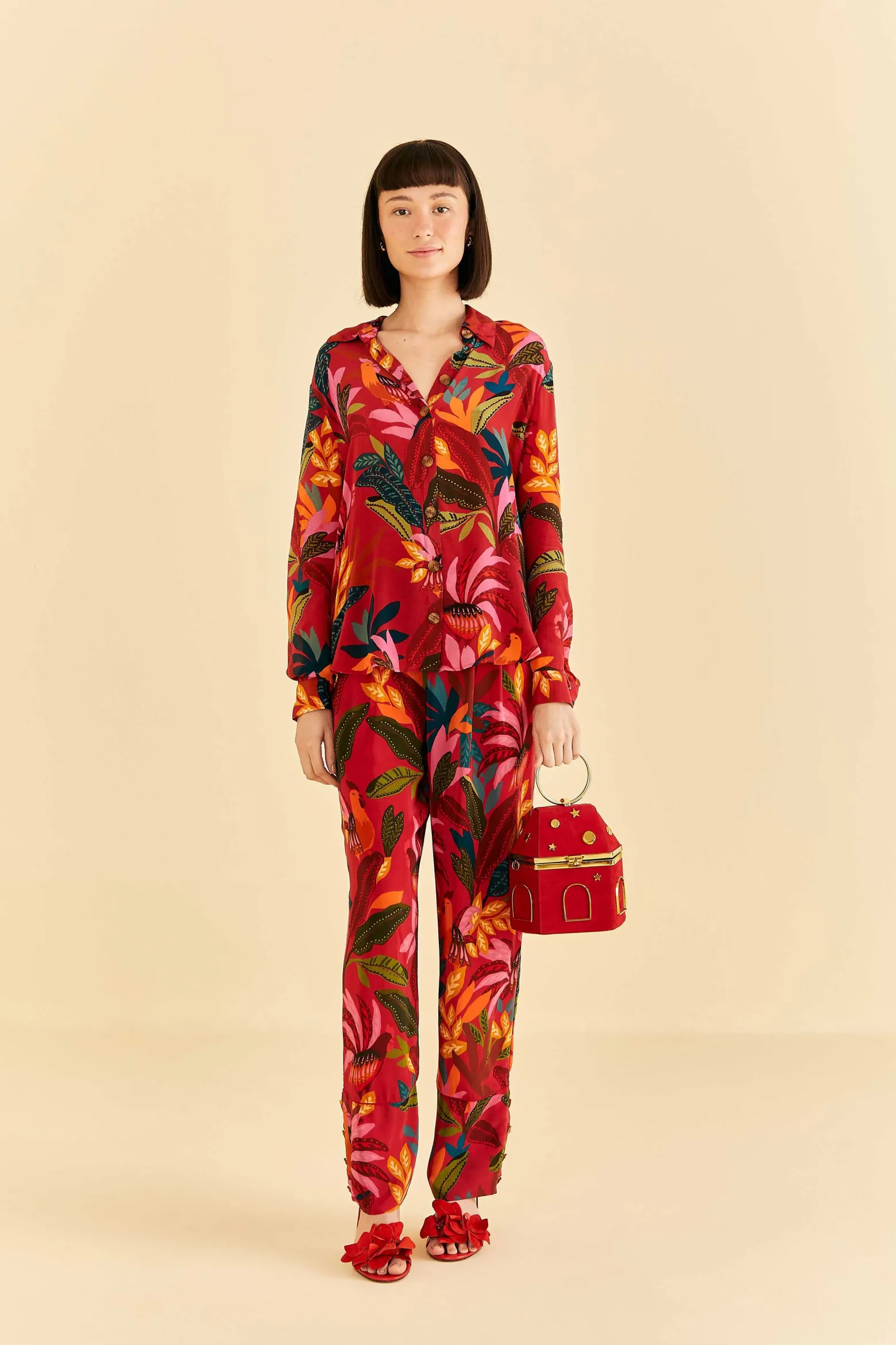 RED ROOSTER LEAVES PANTS