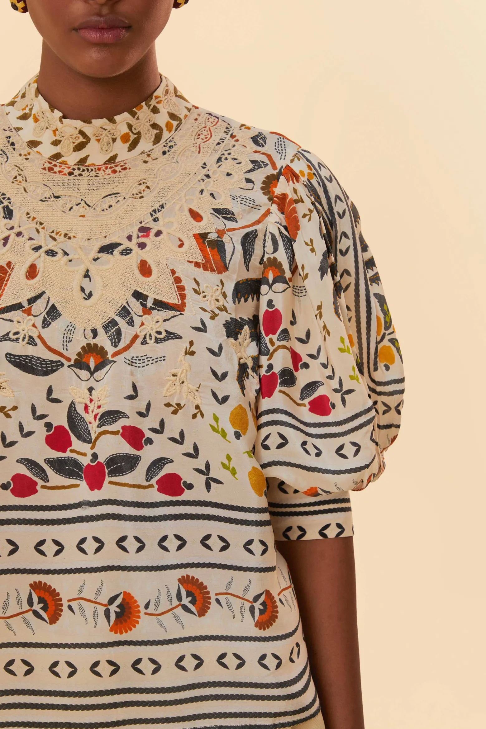 SAND PALMS PARADISE HIGH NECK BLOUSE