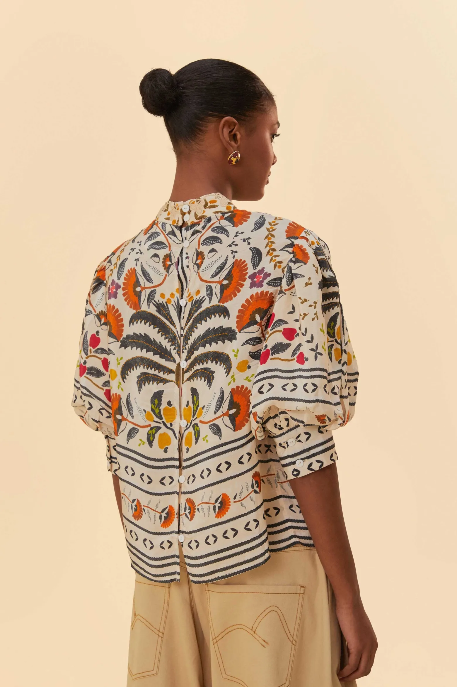 SAND PALMS PARADISE HIGH NECK BLOUSE