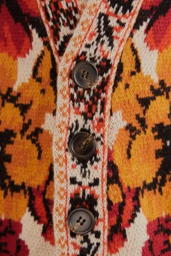 SAND WINTER TAPESTRY KNIT CARDIGAN