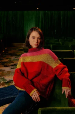 SHINY STRIPES KNIT SWEATER
