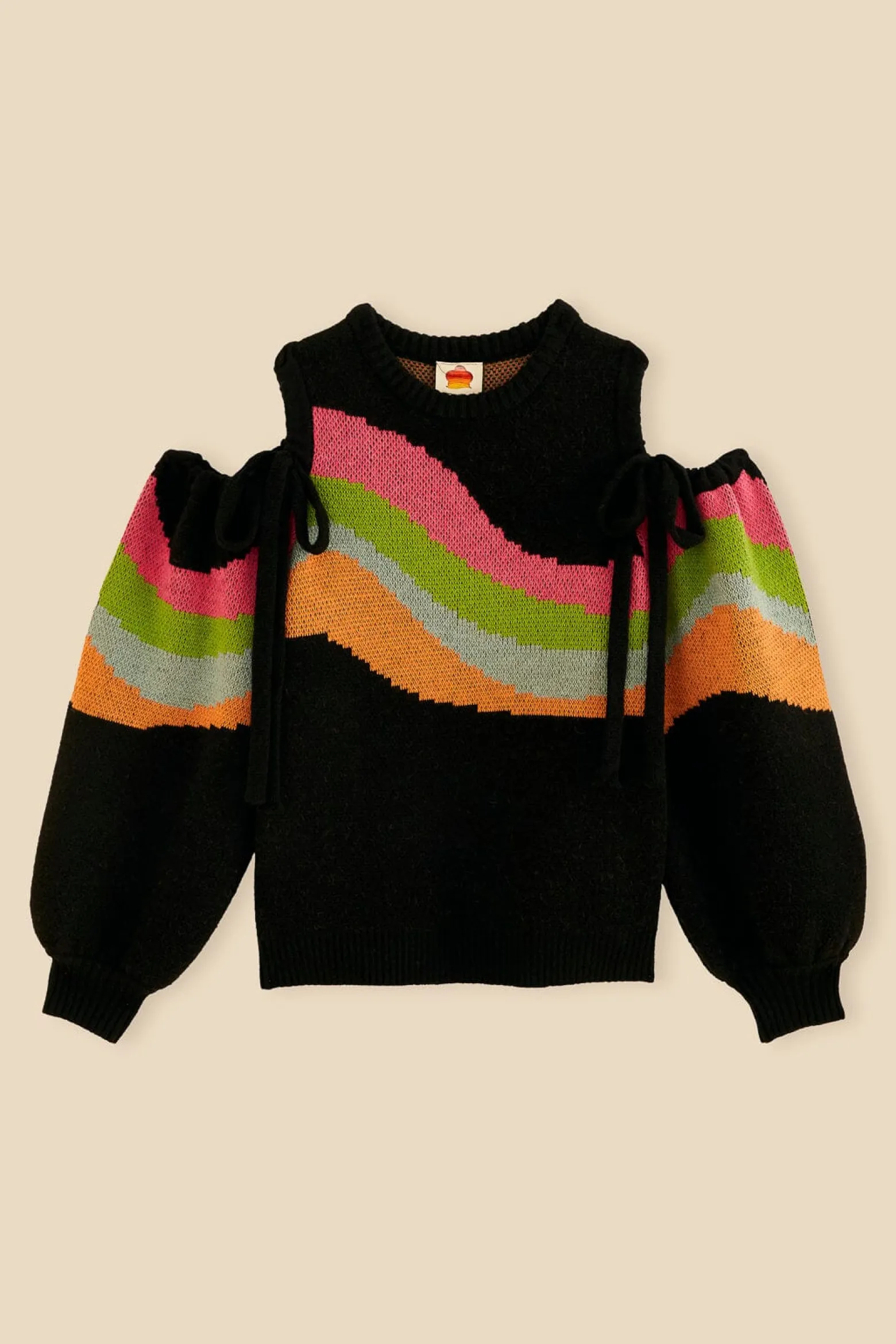 SHOULDER CUT OUTS KNIT SWEATER