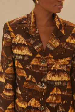 SHUHU BROWN CUT OUT BLAZER