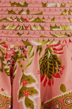 SOFT PINK AURA FLORAL MINI SKIRT