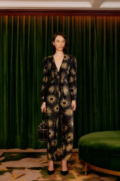 SUNNY MOOD SEQUIN V NECK JUMPSUIT