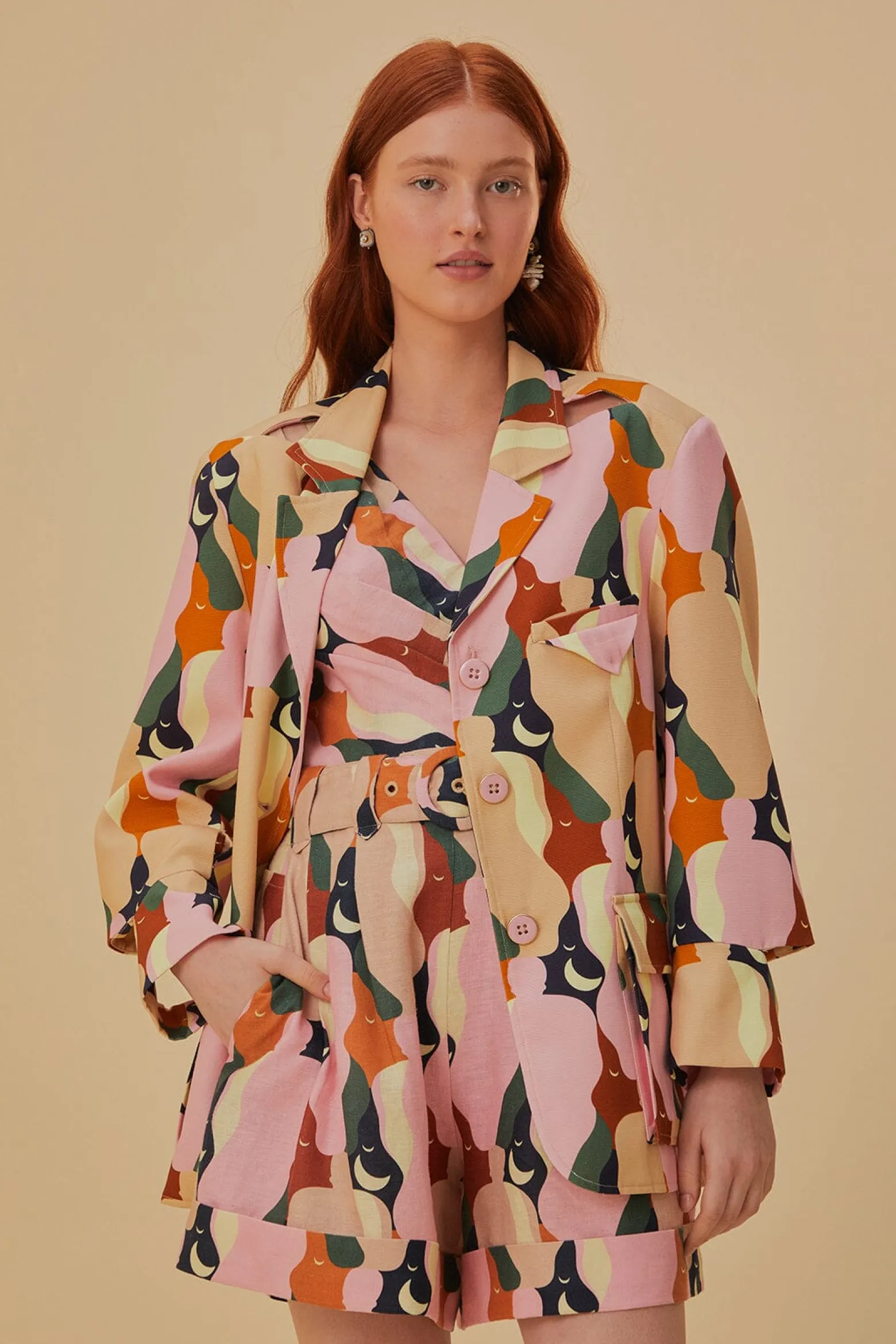  THE KISS MULTICOLOR CUT OUT BLAZER