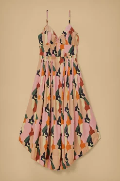  THE KISS MULTICOLOR SLEEVELESS MIDI DRESS