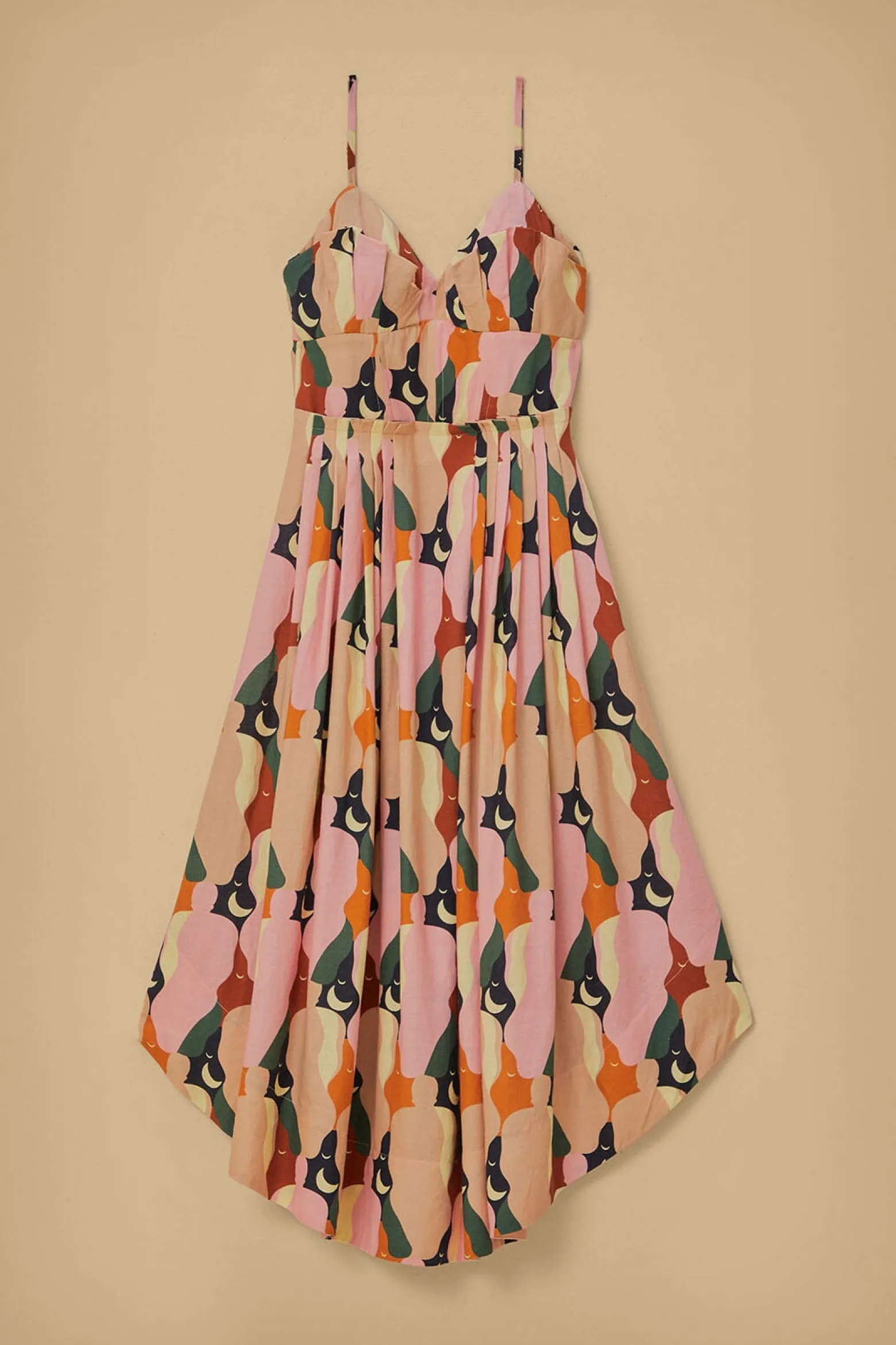  THE KISS MULTICOLOR SLEEVELESS MIDI DRESS