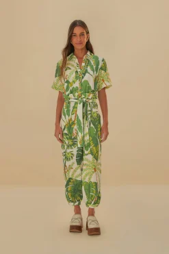 TROPICAL FOREST OFF-WHITE JUMPSUIT
