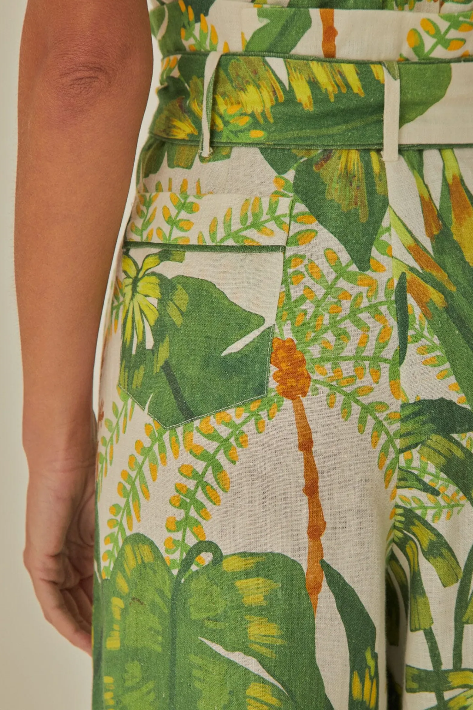 TROPICAL FOREST OFF-WHITE JUMPSUIT