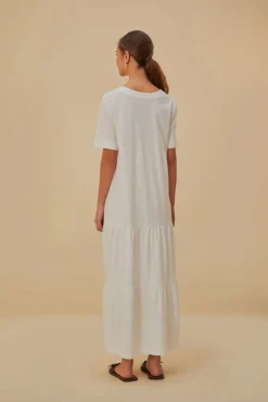  WHITE NATUREZA ORGANIC COTTON MAXI DRESS